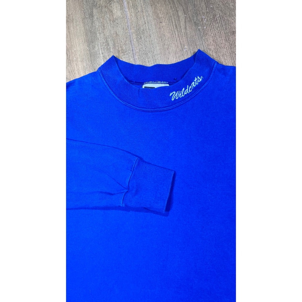 Vintage Russell Athletic Pro Cotton UofK Wildcats Mock Neck Long Sleeve  Blue M